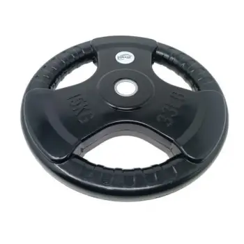 15 kg rubberized disc | Tri-Grip | 28 - 50 mm