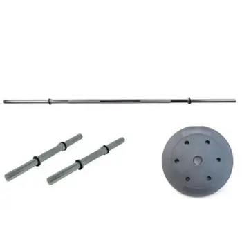 Barbells and Dumbbells Kit with 50 Kg Discs | PVC weights...