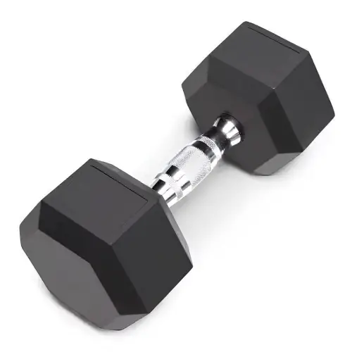 Rubberized Hexagonal Dumbbell 45 Kg - Professional