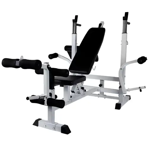 Banc de musculation multifonctionnel réglable avec support - Home Gym