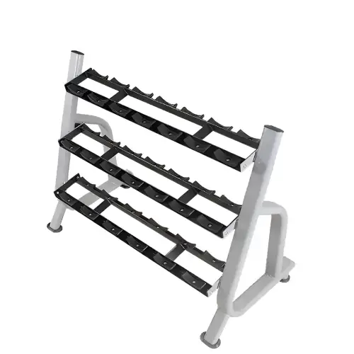 Dumbbell Rack a 3 Ripiani - Professionale | Palestra - Visuale Completa Attrezzo