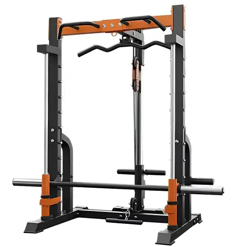 Smith Machine mit Lat Machine und Low Pulley - platzsparend - verstellbar - Vollsichtstruktur