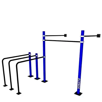 Structure murale de gymnastique suédoise avec barres parallèles - D100 | Intérieur | Extérieur - Vue d'ensemble de l'équipement