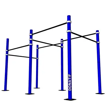 Calisthenics Rig with Double Cage - D100 | Multistation Gymnasium - Full View Tool