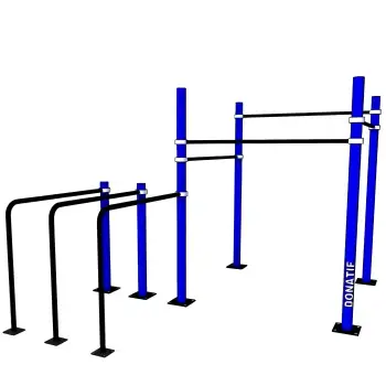 Rack Calisthenics a Gabbia con Parallele - D100 | Stazione Palestra - Visuale Completa Attrezzo