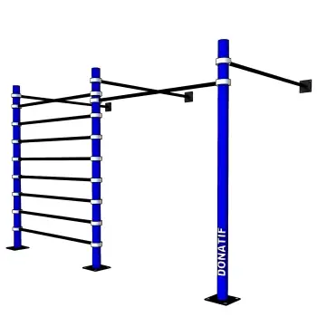 Calisthenics Structure with Wall Brace - D100 Pro | Adjustable | Gymnasium - Full View Tool