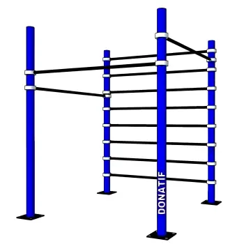 Calisthenics Käfiggestell mit Sprossenwand - D100 | Sprossenwand | Turnhalle - Vollansicht Ausrüstung