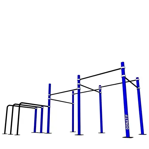 Rack de gymnastique suédoise avec double cage et barres parallèles | Modèle professionnel - Vue d'ensemble de l'équipement