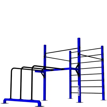 Calisthenics Framework mit Sprossenwand und Parallelbarren - Custom | Made In Italy - Gesamtansicht der Geräte