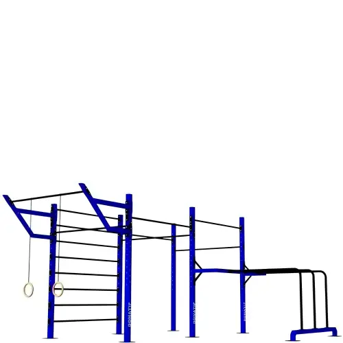 Structure complète de gymnastique suédoise - D80 | Callisthenics Freestyle Park - Vue de l'équipement complet