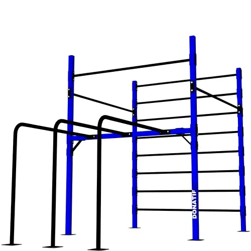 Struttura Calisthenics con Spalliera e Parallele - D60 | Multifunzione - Palestra - Visuale Completa Attrezzo