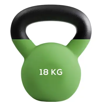 Kettlebell Rivestita in Neoprene da 18 Kg - Esercizi Funzionali - Visuale Completa Prodotto