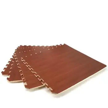 Gymnasium Rubber Mats | Interlocking - Puzzle | Fitness | Parquet Brown - Full view Product