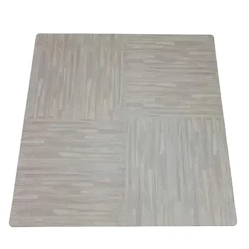 Gymnasium Rubber Mats | Interlocking - Puzzle | Fitness | Parquet Grey - Full view Product