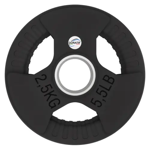 Disque caoutchouté de 2,5 kg - trou de 50 mm | Poignée Tri-Grip