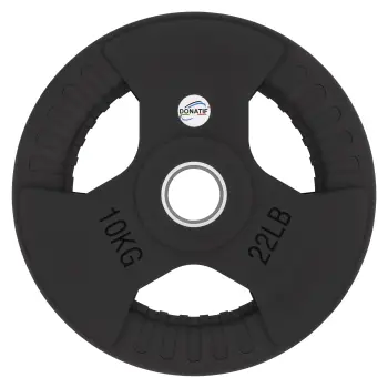 10 Kg Rubberized Disc - 50 mm Hole | Tri-Grip Handle