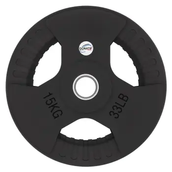 15 kg rubberized disc | Tri-Grip | 28 - 50 mm