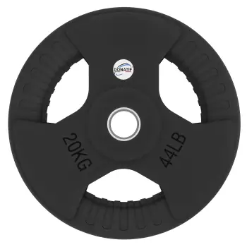 20 kg rubberized discus - 50 mm hole | Tri-Grip handle