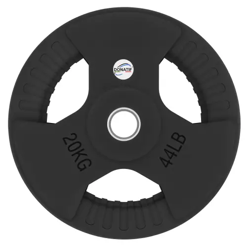 20 kg rubberized discus - 50 mm hole | Tri-Grip handle