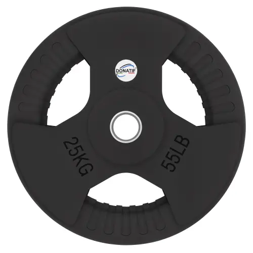 25 kg rubberized discus - 50 mm hole | Tri-Grip handle