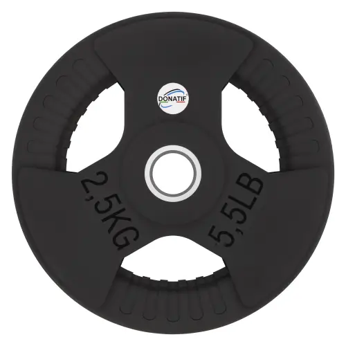 Disco Gommato da 2,5 Kg - Foro 28 mm | Impugnatura Tri-Grip