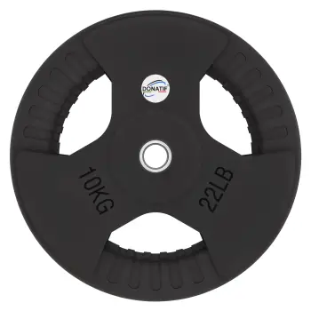 Disco engomado de 10 kg - agujero de 28 mm | mango Tri-Grip