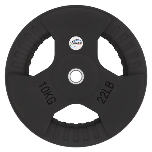 10 Kg Rubberized Disc - 28 mm Hole | Tri-Grip Handle