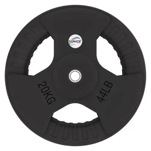 Disco Gommato da 20 Kg - Foro 28 mm | Impugnatura Tri-Grip