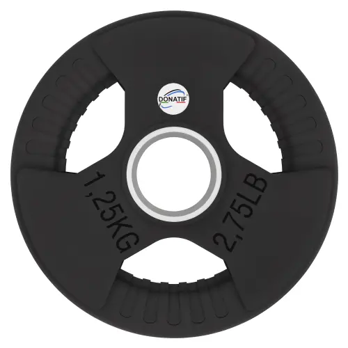 Disco Gommato da 1,25 Kg - Foro 50 mm | Impugnatura Tri-Grip