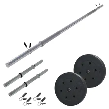 Barbells and Dumbbells Kit with 50 Kg PVC Discs